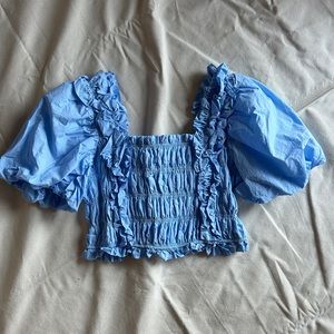 Endless Rose Puffed Sleeve Crop Top